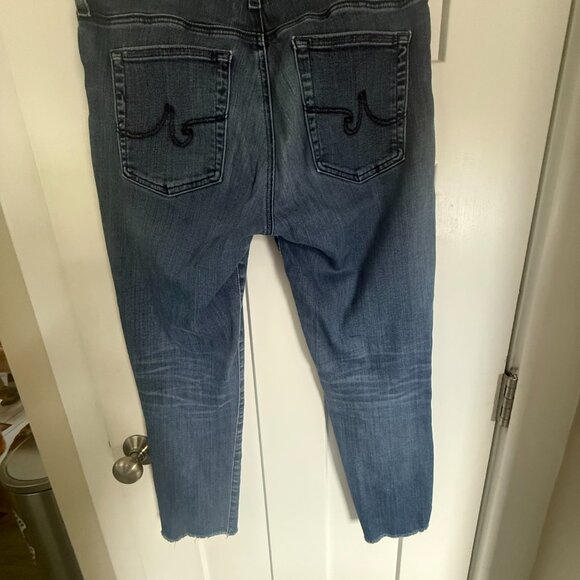 AG Adriano Goldschmied Cropped Jeans | Size 30R | Split Hem, Raw Edge - Picture 2 of 7